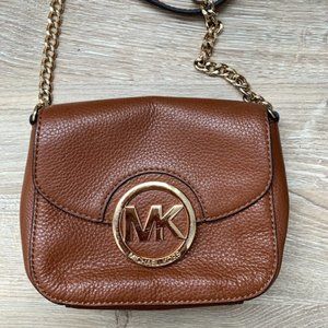 Michael Kors brown leather purse crossbody (small)